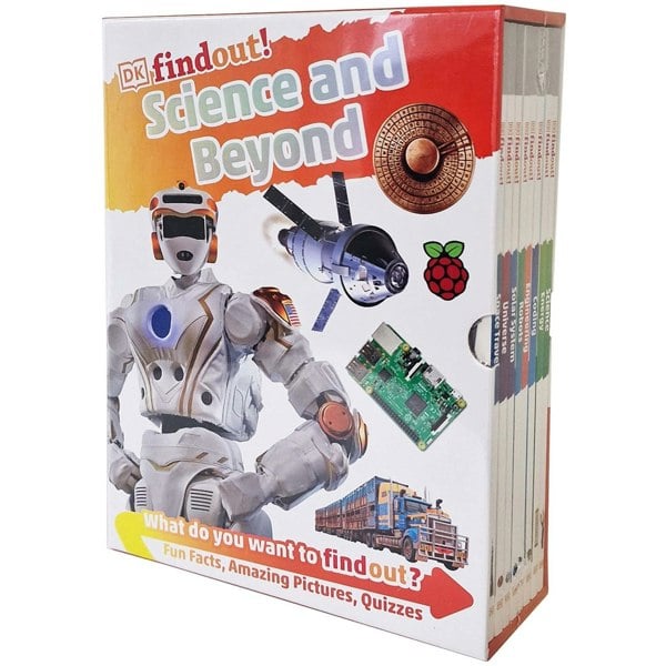 DK Findout!: Science and Beyond 8 Books Box Set Science, Energy, Coding, Engineering, Robots & more