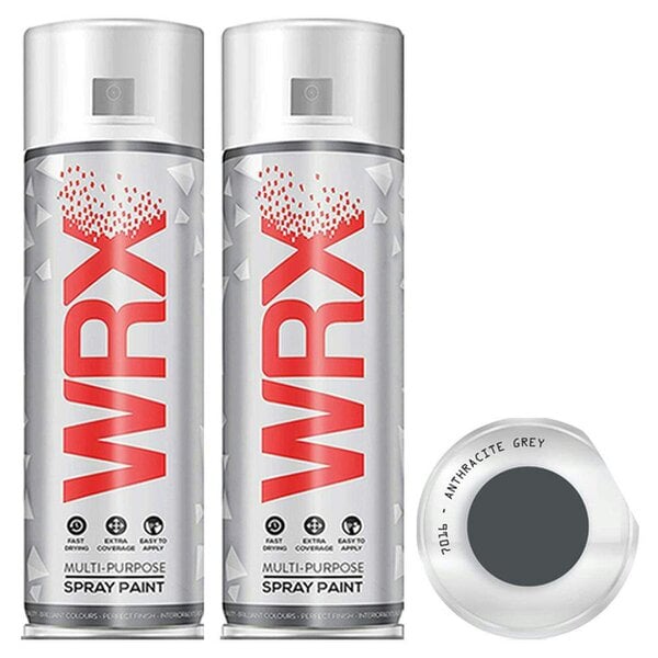 WRX 2X WRX Anthracite Grey Semi Gloss Spray Paint 400ml RAL 7016