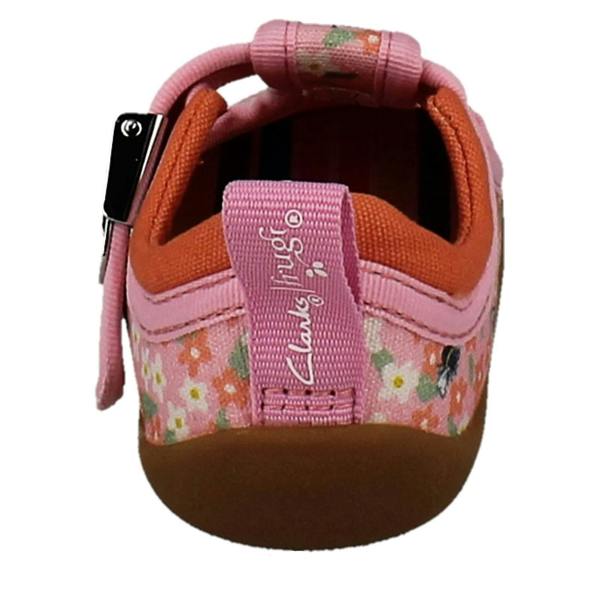 Clarks Girls Clarks Canvas T-Bar Roamer Bloom T