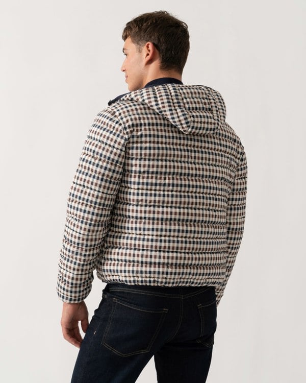 Aquascutum Mens Hooded 100Gsm Jacket - Club Check 28
