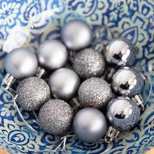 3cm Shatterproof Mid Grey Christmas Baubles Set, 12 or 24 Pack Festive Decorations image 8