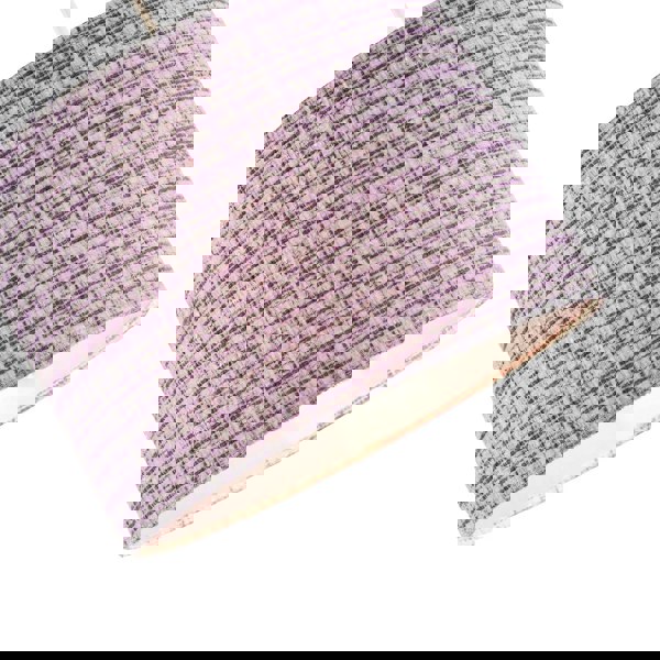 Cross Hatch Design Textured Linen Fabric Lamp Shade in Lilac and White Image 3