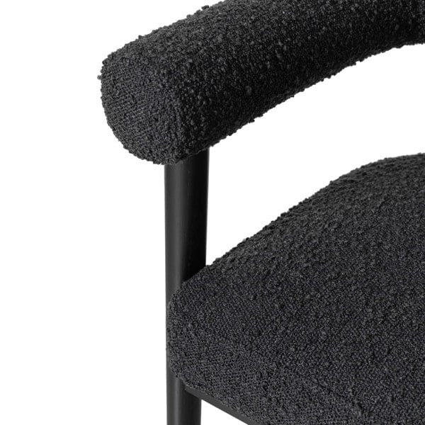 Furniture Edit Spara Black Boucle Counter Bar Stool