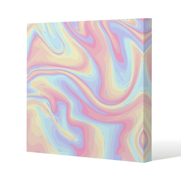 Benjamin Tate Design Colorful marble Slim Style Canvas Print  30x30cm , 15mm Slim Real wood.