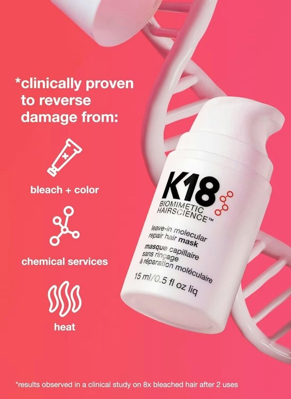 K18 Biomimetic Hairscience Leave-In Molecular Repair Hair Mask - 15ml