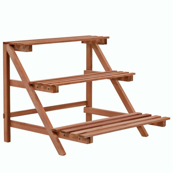 Berkfield 3-Tier Plant Stand Cedar Wood 48x45x40 cm