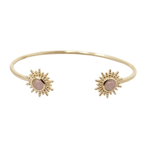 Harfi Rose Quartz October Birthstone Sunburst Bangle