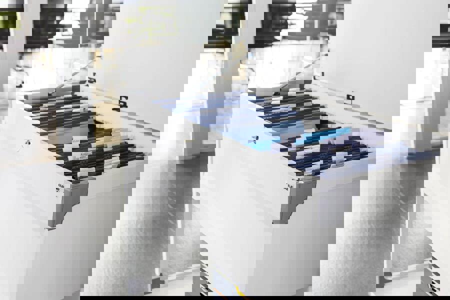 Durable Locking Lid Suspension File Trolley | for 100 A4 Folders | Grey