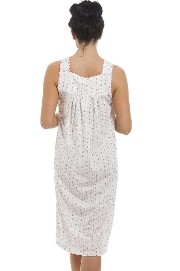 Womens Floral Pinstriped Sleeveless Nightdresses