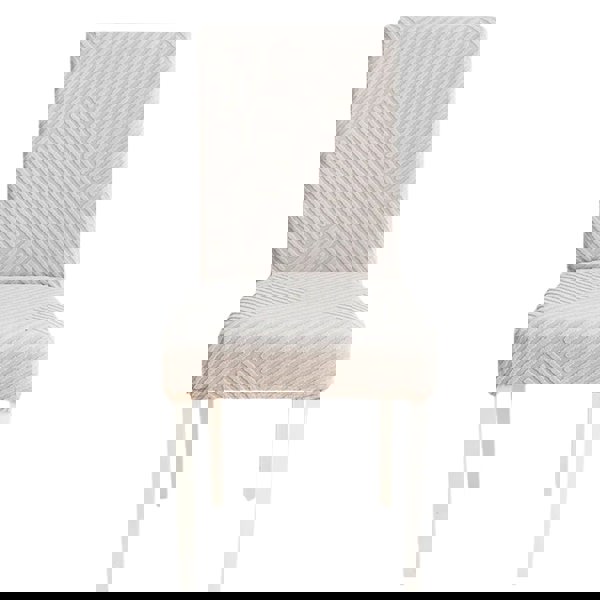 Anyseat Light Grey Knitted Lines Elastic Chair Cover for Dining Room