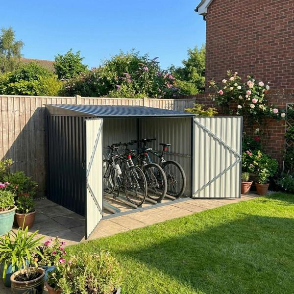 Nicoman Metal Bicycle Storage Shed for Up to 4 Bikes