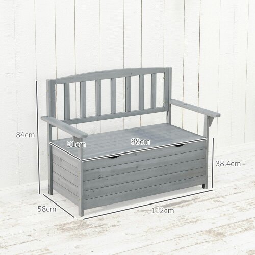 Wyld Haus Cozicce Metal Grey 2 Seater Outdoor Storage Bench With Lift Up Seat