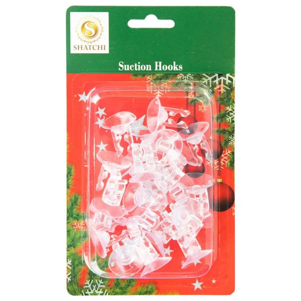 2.3cm Clear Mini Suction Cup Hooks, 25 Pack Plastic Holders for Festive Lights image 1