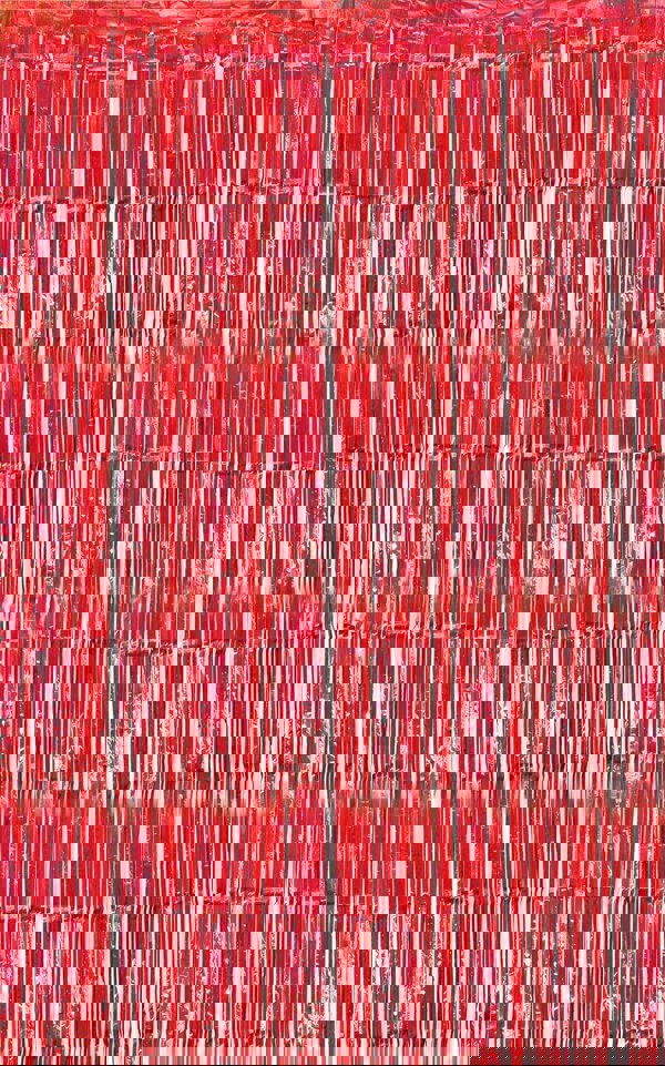 Cheetah Shimmer Tinsel Curtain, 2M x 1M Red