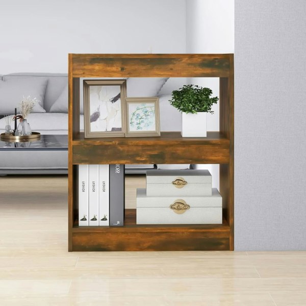 Berkfield Book Cabinet/Room Divider Smoked Oak 60x30x72 cm