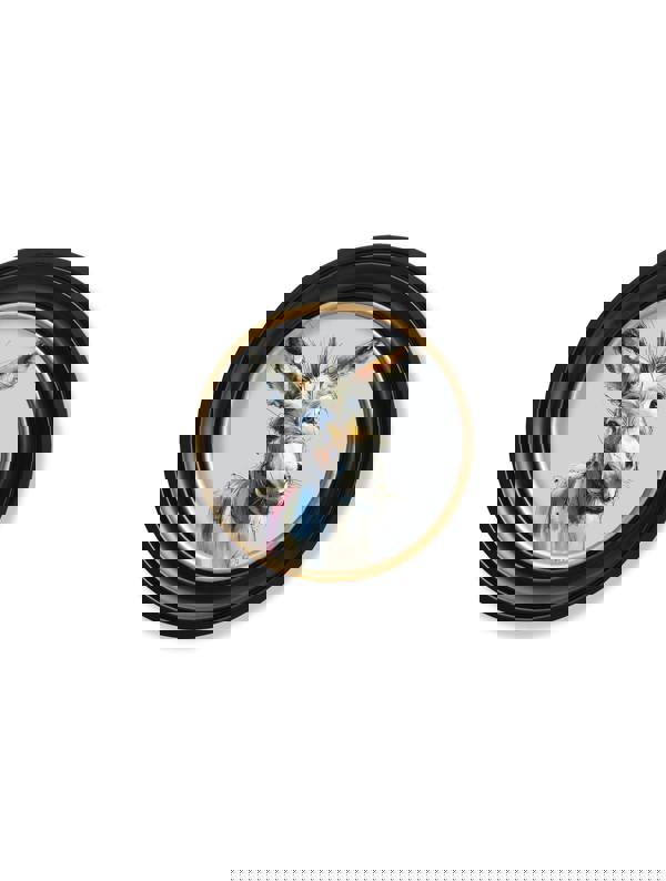 Exceptional Art Donkey Jack & Jennet Cosy Sketch - Oxford round frame