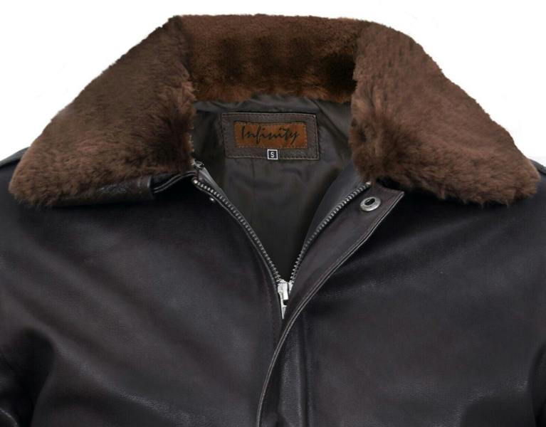 Infinity Leather Men's Air Force A2 Brown Aviator Leather Bomber Jacket-Sao Paulo