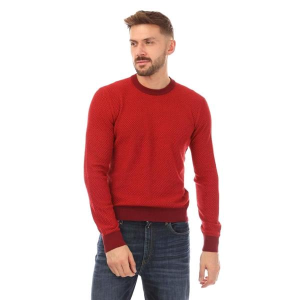 Boss Mens Kapoko Knitted Cotton Sweatshirt - Red - 