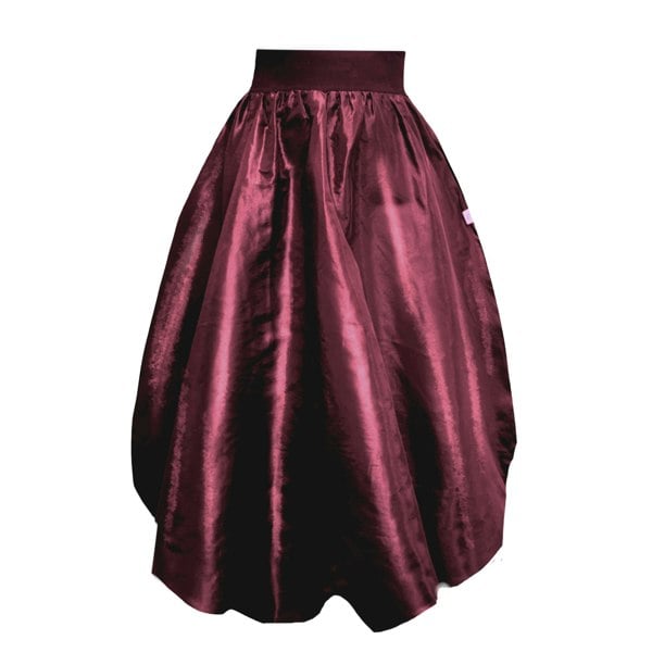 Frock Tales Enoki Puffball Skirt In Burgundy Taffeta