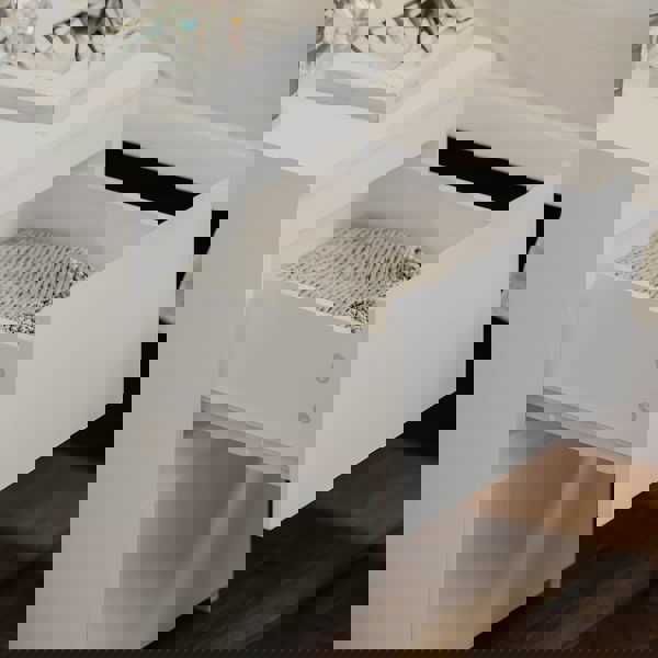 Carlton 2 Drawer Bedside Table Cabinet in Matt White