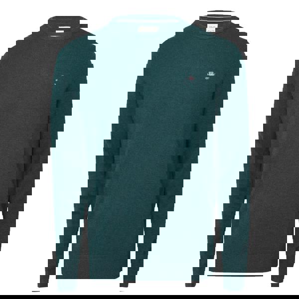 Gant Mens Lambswool Blend Crew Neck Sweatshirt - Green - 