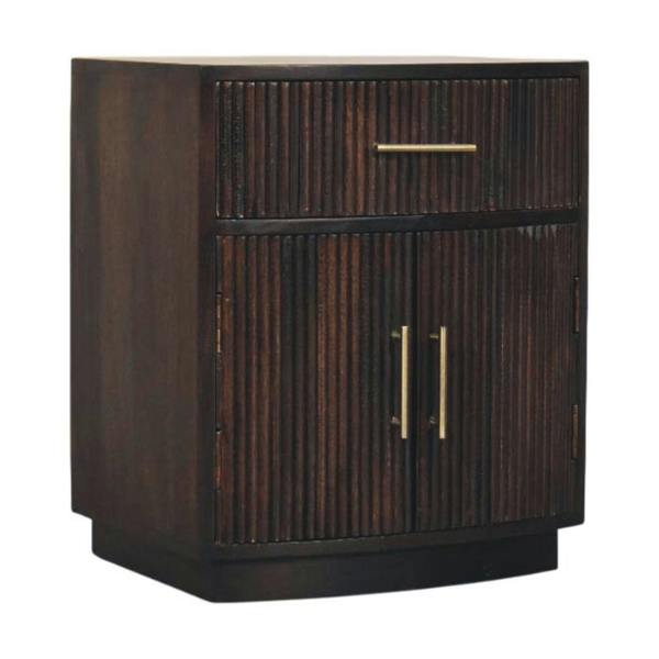 Artisan Furniture Solid Mango Wood Milan Bedside, Dark brown