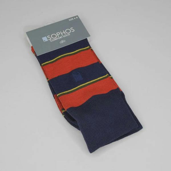 Sophos Country Stripe Bamboo  Sock - Navy/Red/Green/Yellow
