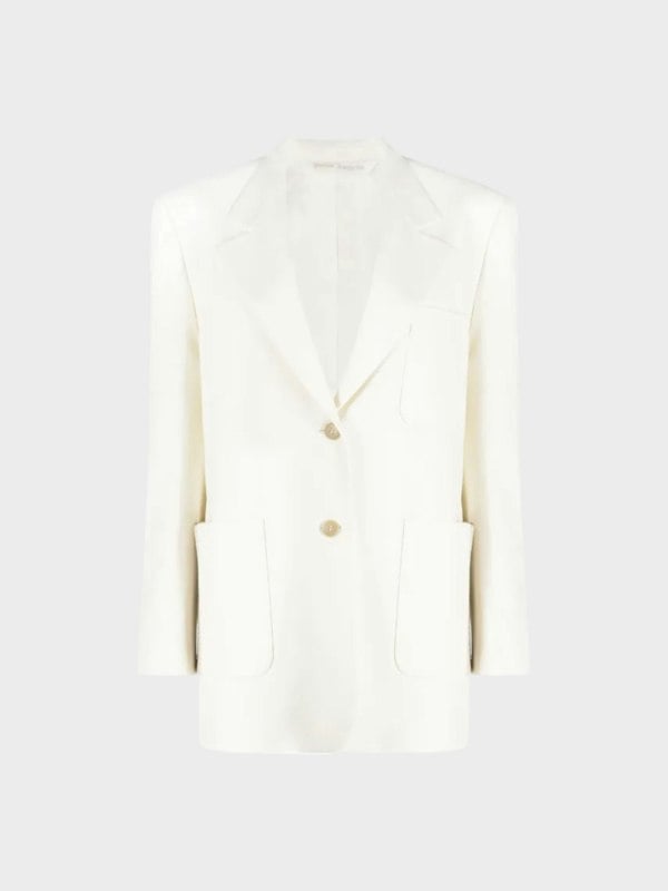 Palm Angels Knitted Tape Blazer White - Womens