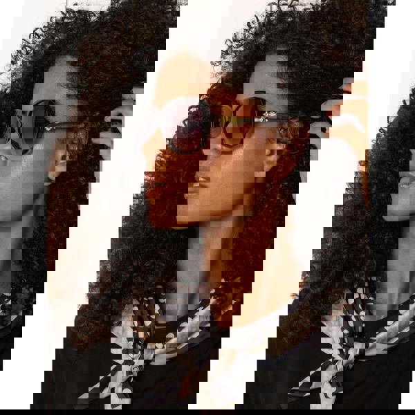 Blue Vanilla Black Round Frame Sunglasses