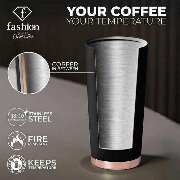 Berlinger Haus Coffee Mug 0.5L Black Rose Gold FTV0132 Fashion