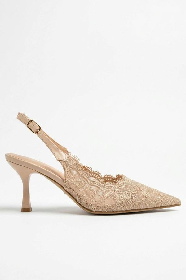 ikrush Odette Floral Lace Pointed Toe Heels