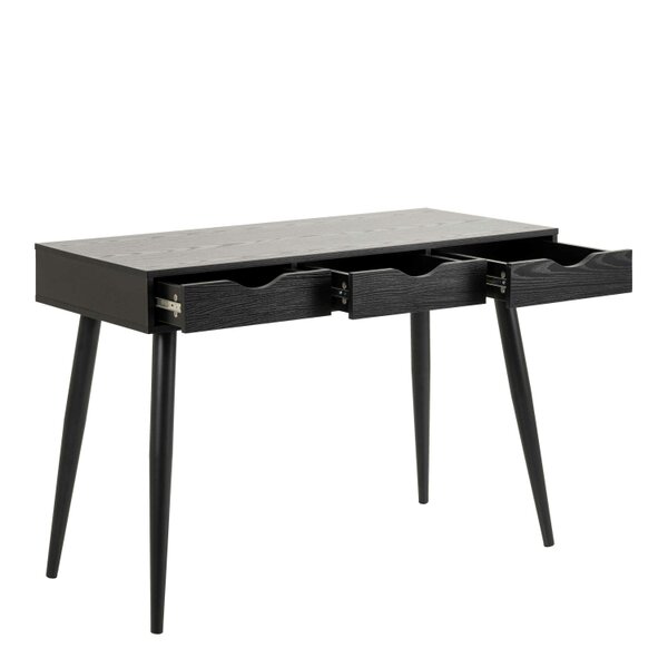 Wyld Haus Dresden Black Wooden Office Desk 3 Drawers