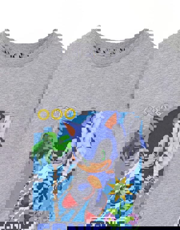 Sonic the Hedgehog Unisex Kids Grey Sonic Short Sleeved T-Shirt