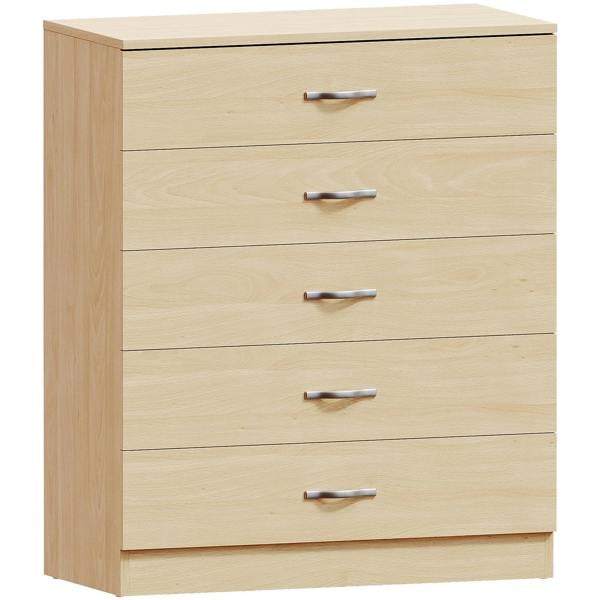 Vida Designs Riano 5 Drawer Chest, Black