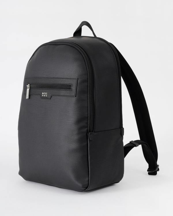 BOSS Orange Lewy Mens Faux Leather Backpack - Black 001