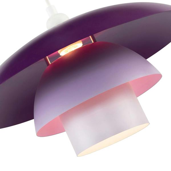Modern Designer Purple and Lilac Lavender Metal Pendant Lighting Shade Image 3