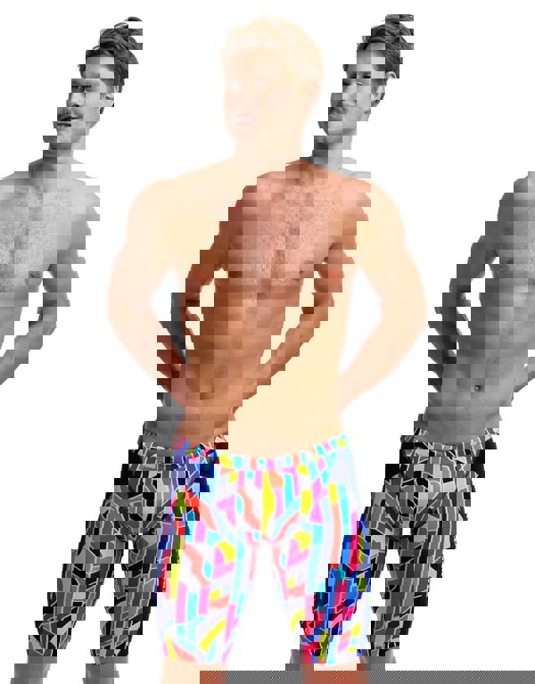 Funky Trunks Fault Lines Swim Training Jammer - Blue/Multi