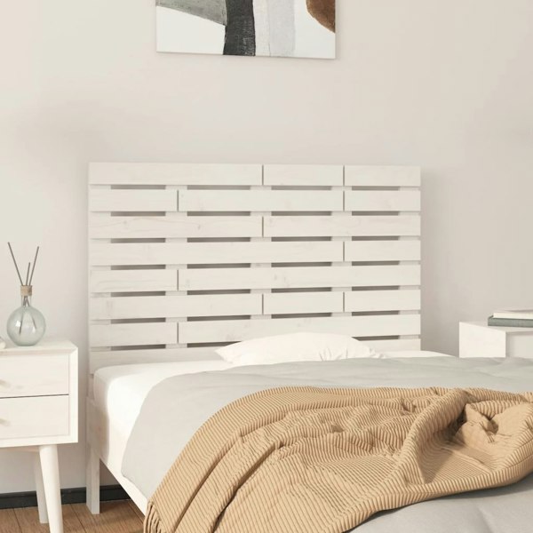 Berkfield Wall Headboard White 81x3x63 cm Solid Wood Pine