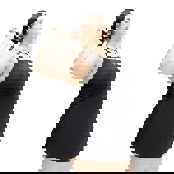 Black Speedo essential swim dress with ribbed tank top for plus size