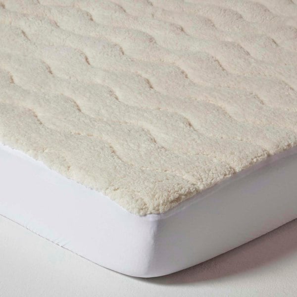 HOMESCAPES Luxury Thick Fleece Mattress Topper