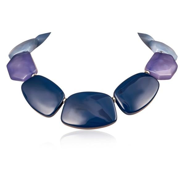 Zavana Chunky Blue, Purple and Light Blue Statement Necklace for Women