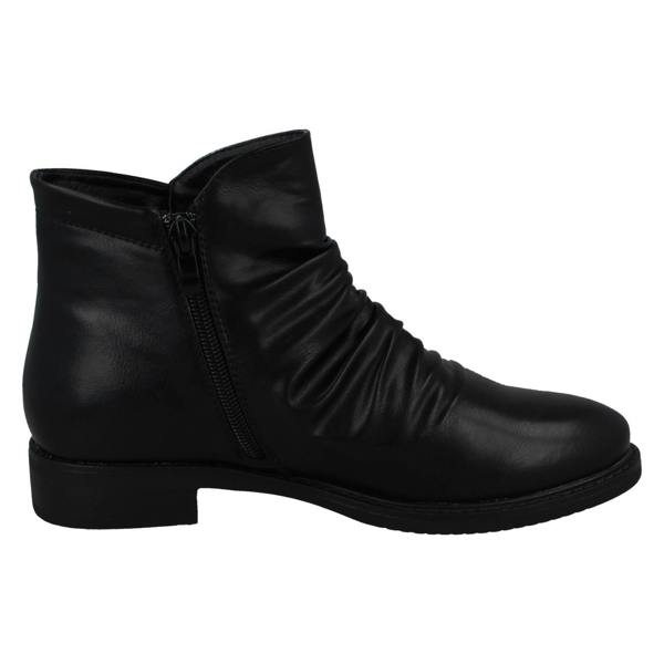 Spot On Ladies Spot On Low Heel Rouched Ankle Boot F51031