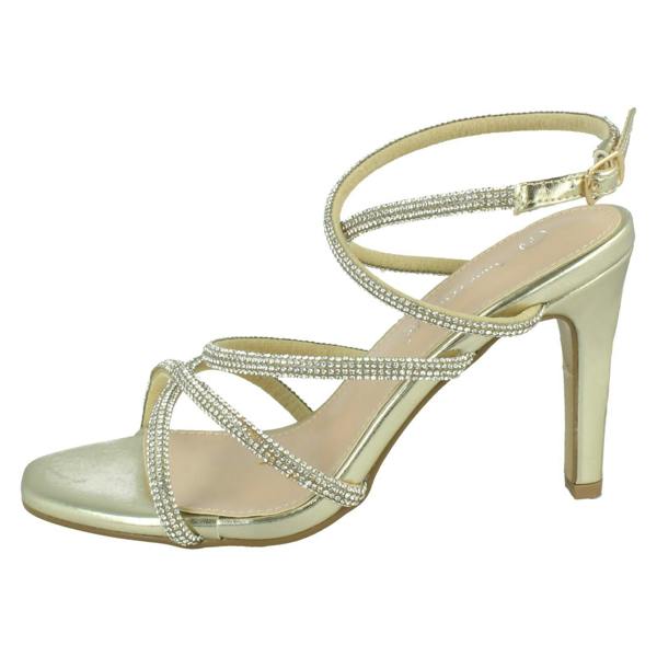Anne Michelle Ladies Anne Michelle Diamante Ankle Straps High Heel Sandals F12117
