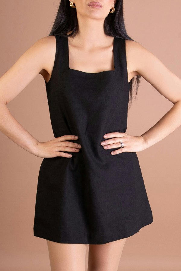 BALOU WOMENS LINEN MINI DRESS