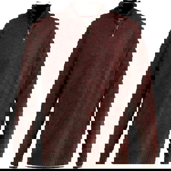 Duke Mens D555 Cramlington Knitted Quarter Zip Kingsize Sweatshirt - Burgundy Marl - 