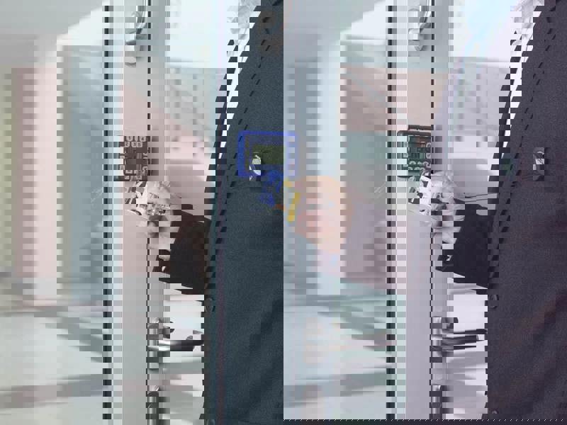 Durable Acrylic Security Pass ID Card Holders with Badge Reel | 10 Pack | Clear