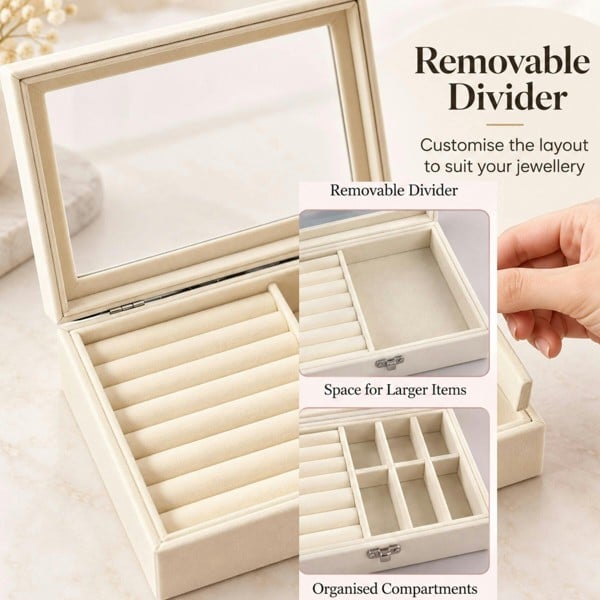 Love EMVY Sparkly Crystal Jewellery Box with Ring Rolls & Compartments