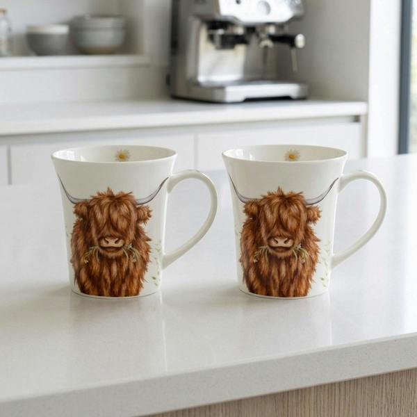 Garden Greatness Duo Set Highland Cow Mugs