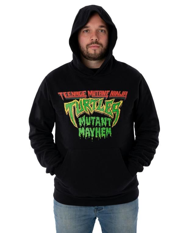 Teenage Mutant Ninja Turtles Mens Black Mutant Mayhem Logo Hoodie