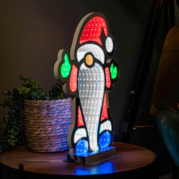 Samuel Alexander 40cm Infinity Christmas Santa with Metal Base and Multi-Coloured LEDs